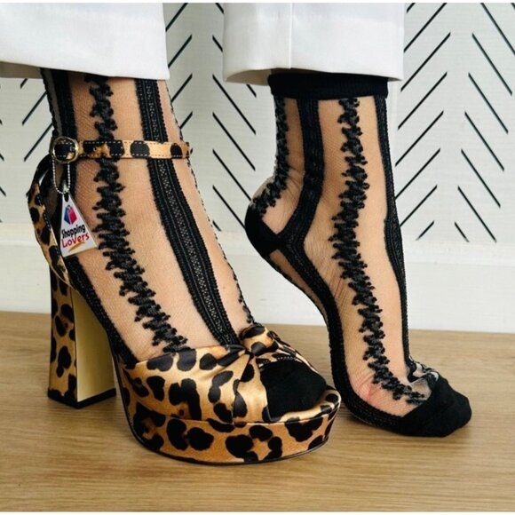 ⭐New Women Socks 5 Pairs Transparent Silk Elastic Mesh Elegant Multi design Fun⭐ - Picture 2 of 8